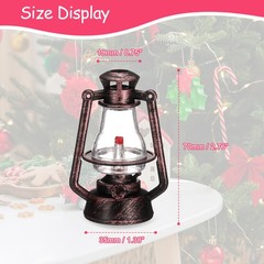 Dollhouse Micro Lantern, 2.76″ Height, Plastic Mini Kerosene Lamp Copper, 4pcs
