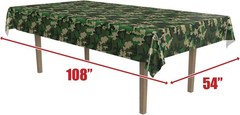 Camo Tablecovers 54” x 108” 2 Pieces – Plastic Table Cloth Military Party