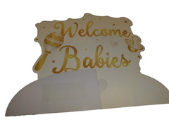 ! NEW SET OF 8 TABLE DECORATIONS FOR A TWIN BABY SHOWER IN GOLD