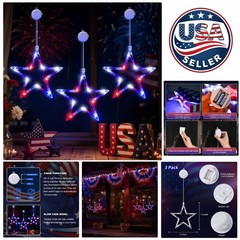 3 Pack Battery Operated 4th of July Star String Lights with Timer – Indoor Decor