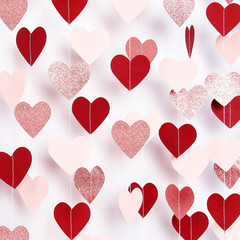 Rose-Gold Pink Burgundy-Red Party-Decorations Garland – 52Ft Heart Paper Streame