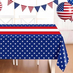 Celebrate Independence Day with 3 Pack Red & Blue Disposable Table Covers 54×108