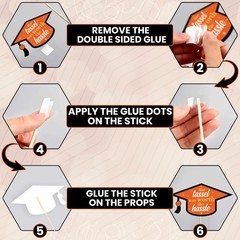 , Graduation Photo Booth Props 2026 – Pack of 30 | Orange and Black Grad Phot…