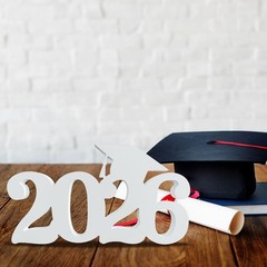 Class of 2026 Decorations Wood Centerpieces 13x7inch Double-sided Hollow Design