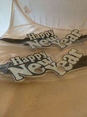 12 Pair Black and Silver Card Stock Paper Happy New Year Eyeglasses (NEW)