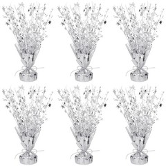 6 Pack Metallic Foil Spray Centerpiece Table Decoration Silver Star Party Cen…