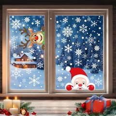 Lansian Christmas Snowflakes Window Clings 87 snowflake +250 snow dots, White