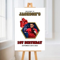 BOXING BIRTHDAY DECORATION INVITE STICKER BANNER WELCOME SIGN DRINK WRAP PAPER