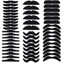60 Pack Fake Mustache Realistic False Beards Self-Adhesive Black Mustache
