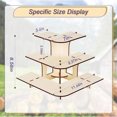 Compact 3 Tier Wooden Display Stand Fits Small Spaces and Mobile Retail Setups
