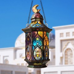 1 PC Acrylic Colorful Lantern Suncatcher Eid Decoration Hanging Ornaments