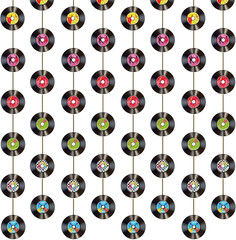 8 Pieces Rock and Roll Party Decorations Retro Record Paper Garlands Vintage The