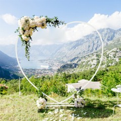 7.2FT Heart Shape Wedding Arch Stand Heavy Duty Metal Balloon Backdrop for Party