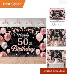 Elegant Pink 50th Birthday Banner – Cheerful Decor for Milestone Celebrations