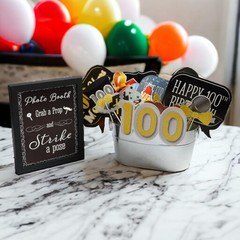 100th Birthday Photo Booth Props 31PCS Selfie Decoration Kit
