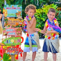 20 Pieces Party Decorations Hawaiian Party Welcome Sign Summer Tropical Luau