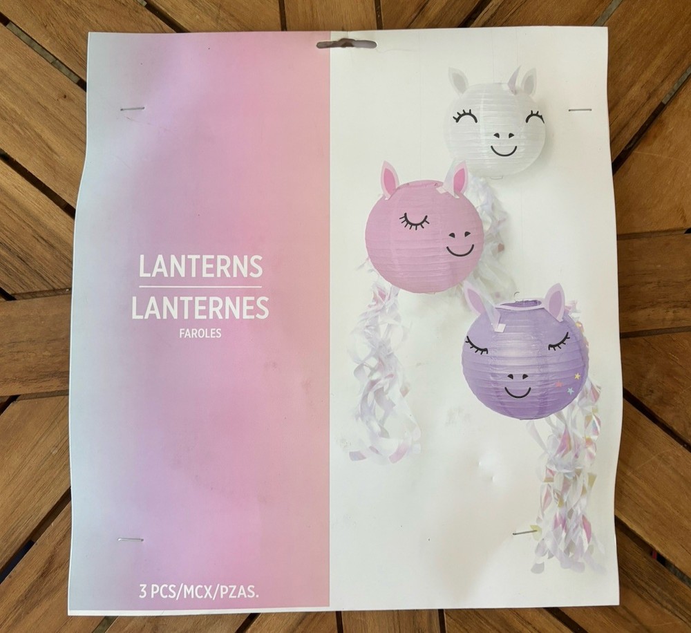 Enchanted Unicorn Paper Lanterns Birthday Party Decoration Pack Of 3
