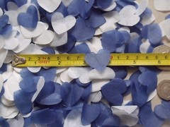NAVY & WHITE – Bio Degradable Heart Wedding Confetti – CONES can be added