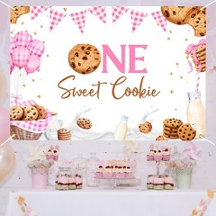 One Sweet Cookie Backdrop – Milk and Cookies First Birthday Party Decorations…