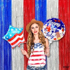 XtraLarge Red, White & Blue Streamers 3.2×8 ft – Pack of 2 for Patriotic Events
