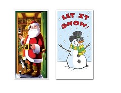 Santa Claus & Winter 30» X 5′ Door Covers Party Decorations Snowman Christmas