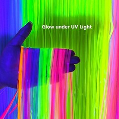 2 Pack Neon Tinsel Curtains – 6 Vibrant Rainbow Colors for UV Glow Parties