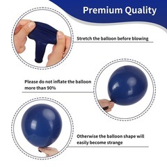 65pcs Navy Blue Silver Balloons, 12 Inches Navy Blue White Metallic Silver Ch…