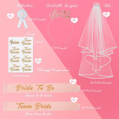 Bride to Be Bachelorette Party Supplies, 16Pcs Bachelorette Party Decorations Ki