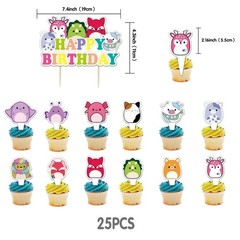 25 Piece Squishmellow Birthday Decorations for Kids Birthday Party Supplies.