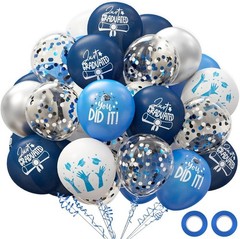2026 Graduation Party Decorations, 70pcs Grad Balloons Blue and White Graduat…