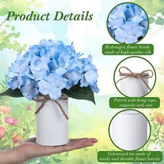 Blue 12 Sets Wedding Flower Table Centerpieces Artificial Hydrangeas with Rus…