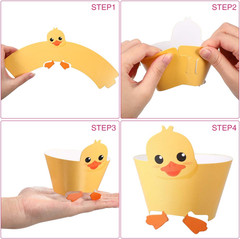 60pcs Farm Animal Cupcake Toppers Wrappers Barnyard Baby Shower Party Décor