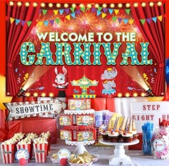 Welcome To The Carnival 72×44 Inch Party Backdrop / Kids & Adult Parties – New ￼