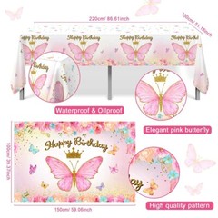 Butterfly Birthday Decoration set -Pink Birthday Decoration set for girls