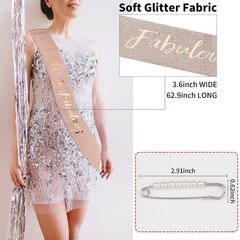 Elegant 40th Birthday Sash & Tiara Set – Perfect Pearl Pin Accessories for Women
