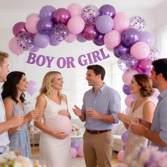 Pink and Purple Balloons, 68PCS 12 Inch Metallic Purple Pink Confetti Latex B…