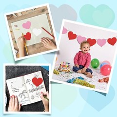 72pcs 6×5.2 Inch Heart Paper Cutouts Card 3 Colors Large Heart Shaped Cut Out…