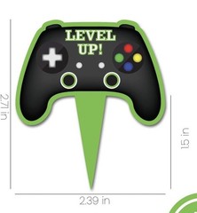 Video Game Party Decor Lot Controller Banner Happy Birthday Cupcake Toppers Set