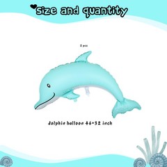 Large Dolphin Balloons 46 Inch Ocean Animals Mylar Balloon Ocean Themed Party…