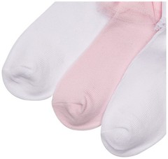 Big Ruffle/Ripple Edge/lace Girls Socks 3 Pack, Pink/White, Medium (2188-A)