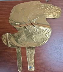 8in Gold #5 Shaped Heat Seal Balloons Pack Of 5