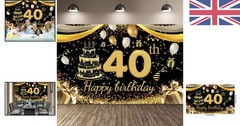 40th Birthday Celebration Backdrop: Durable, Colorful 180x110cm Fabric Banner