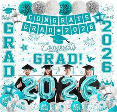 Teal Graduation Decorations 2026,Class of 2025 Graduation Decorations with Co…