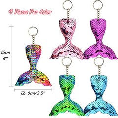 20 PCS Glitter Mermaid Tail Keychains for DIY Projects and Crafts, Mermaid