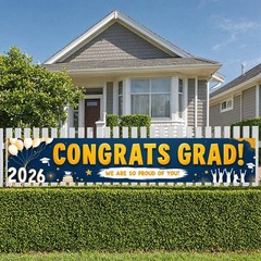 Congratulations Yard Banner Class of 2026 Graduation Party Decorations Blue Gold