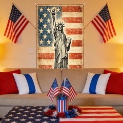 Door Banner Backdrop U.S. Independence Day Decor 35.4×70.86 Inches Polyester Vin