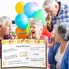 We Will Miss You Jumbo Retirement Greeting Card 22 X 14 Inch, Black Gold Large F