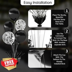 Besutolife Black Balloon Table Centerpiece Kit 2 Set