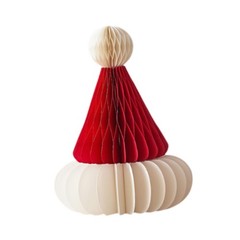 Christmas Honeycomb Santa Hat Funny Xmas Paper Hat for Yard Centerpiece Home