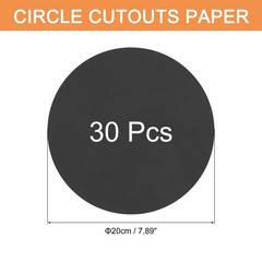 Black Circle Paper Cutouts 8 Inch Round Cardstock 200gsm/75lb Decor 30 PCS
